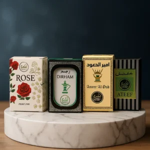 ack of 3 Attar Perfumes – 6ml Roll-On Bottles – Alcohol-Free Fragrance for Men & Women