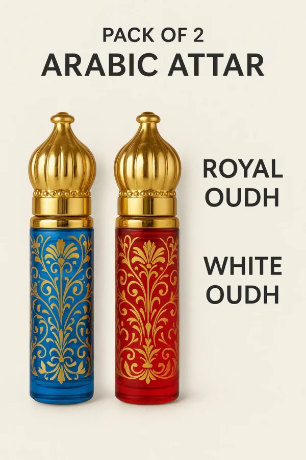 Luxury White Oudh & Royal Oudh Attar Combo Pack – 2 Premium Unisex Fragrances